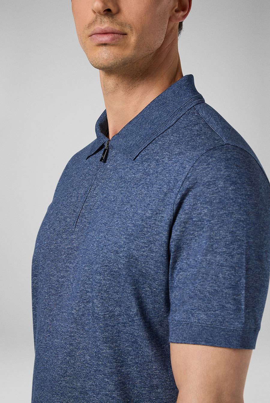 BOSS - Regular-fit polo shirt with monogram jacquard