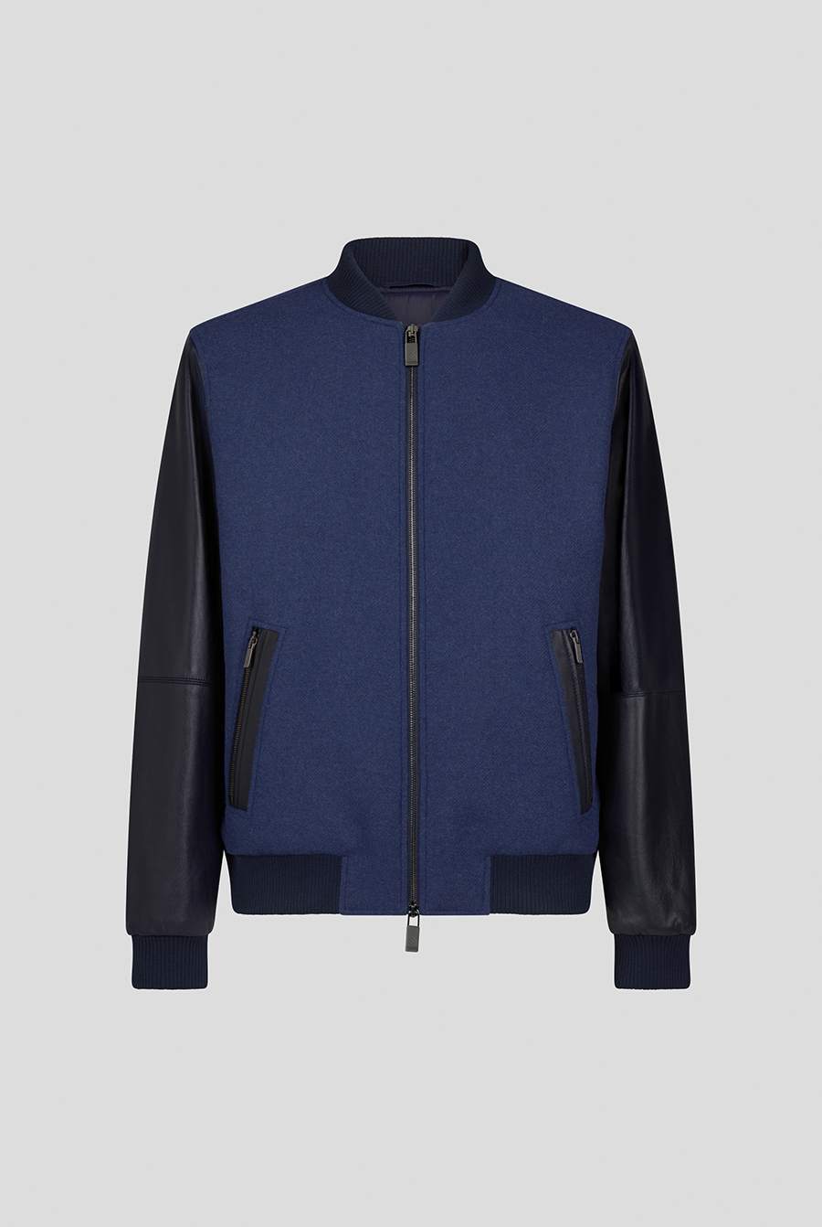 Varsity Jacket in wool and leather BLUE Pal Zileri