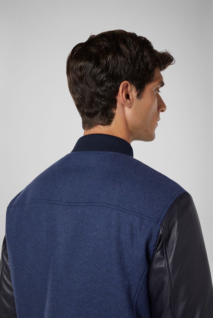 Pal Zileri Varsity Jacket in Wool and Leather