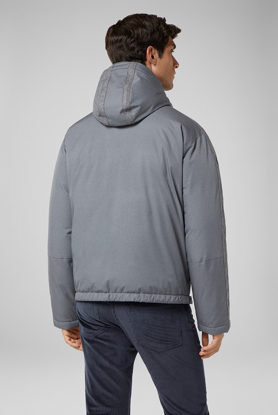 Hooded down blouson in grey GREY Pal Zileri | Shop Online