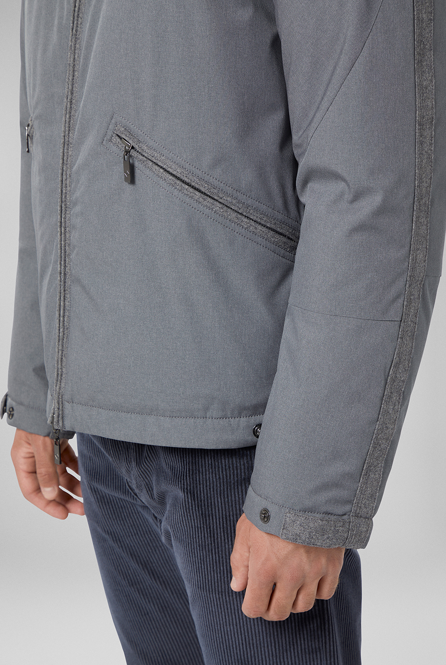 Hooded down blouson in grey GREY Pal Zileri | Shop Online