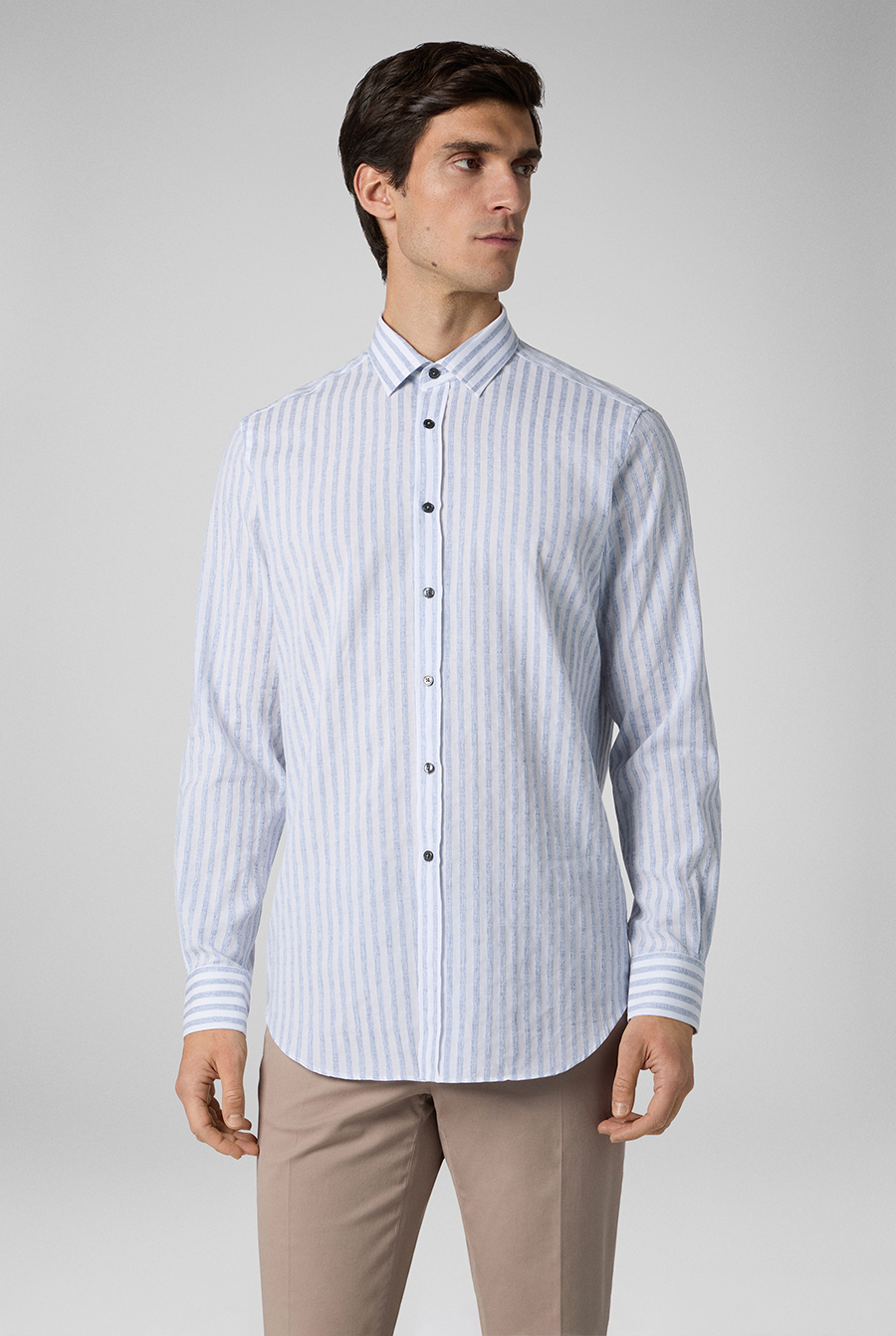 White and lightblue pinstripe shirt LIGHT BLUE Pal Zileri | Shop