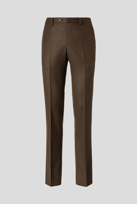 Flat front trousers in twill wool - Trousers | Pal Zileri shop online