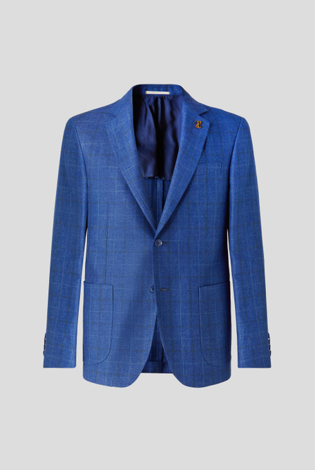 Palladio blazer in linen and wool with check motif - Blazers and Waistcoats | Pal Zileri shop online