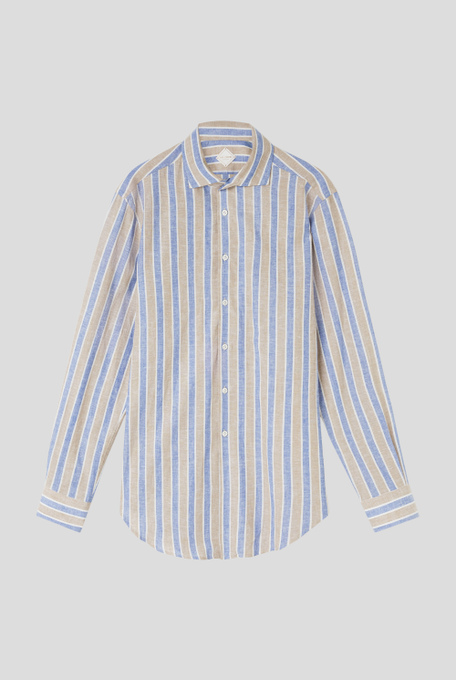 Striped shirt in cotton and linen - Shirts | Pal Zileri shop online