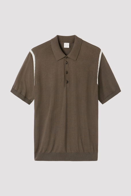 Polo in maglia di seta e cotone  con intarsi - T-Shirt e Polo | Pal Zileri shop online