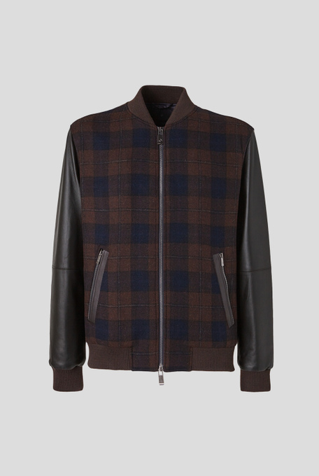 Varsity Jacket in pure wool with nappa leather sleeves - Clothing | Pal Zileri shop online