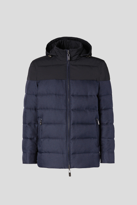 Eco-down jacket with contrast fabric and hood - Outerwear | Pal Zileri shop online