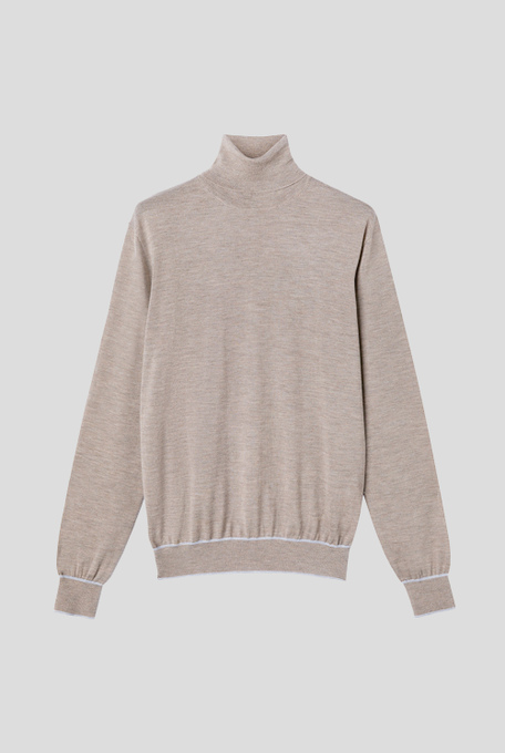 Maglia in lana a collo alto con riga a contrasto - Pullover | Pal Zileri shop online