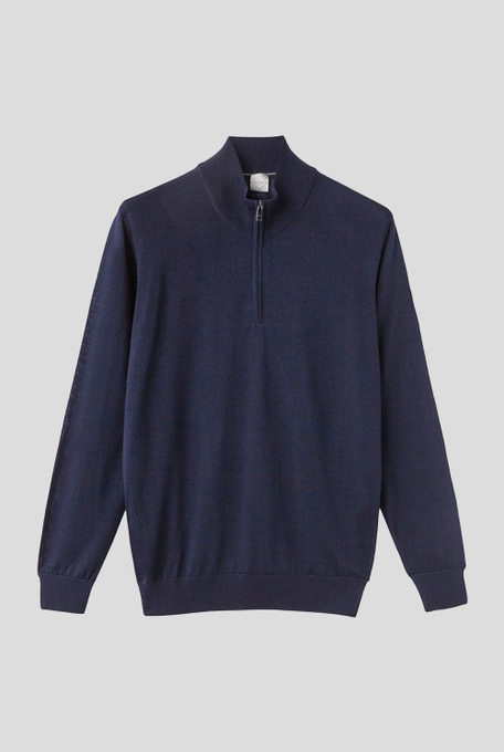 Zipped half-neck sweater in wool and silk - New arrivals | Pal Zileri shop online