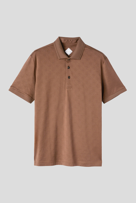 Short-sleeves polo in jersey cotton jacquard with PZ monogram - Top | Pal Zileri shop online