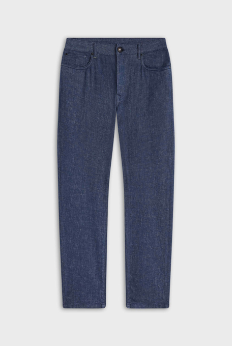 Denim in cotton and linen melange effect | Pal Zileri shop online