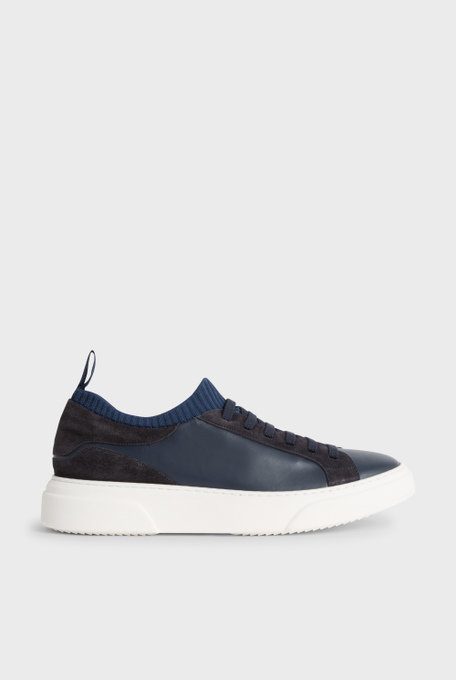 Slip-on sneaker in calfskin with suede details | Pal Zileri shop online