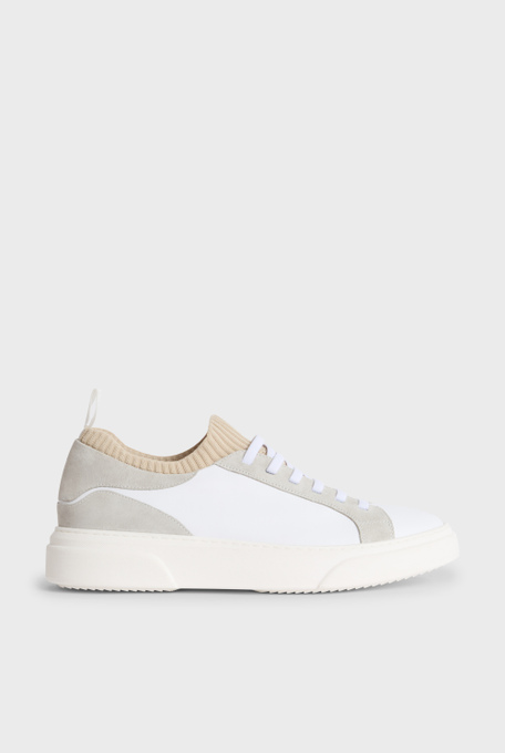 Slip-on sneaker in calfskin with suede details | Pal Zileri shop online