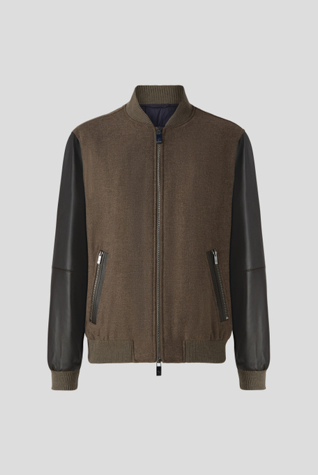 Varsity Jacket in pure wool with nappa leather sleeves - SALE - Clothing | Pal Zileri shop online