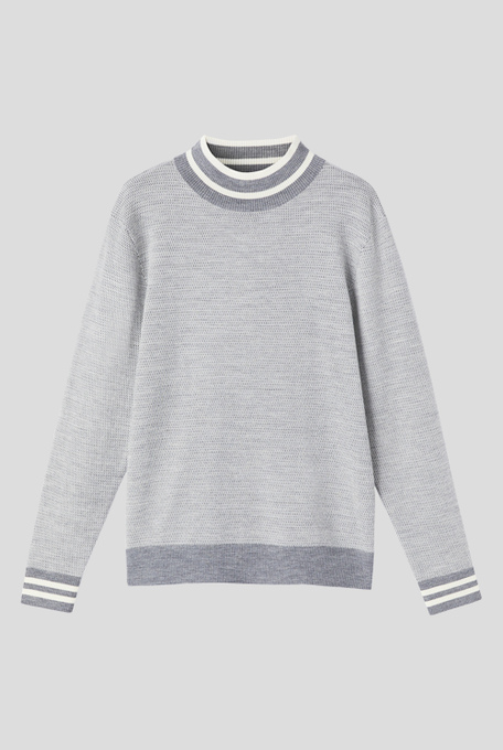 Half-neck sweater in mixed wool with jacquard processing - Sweaters | Pal Zileri shop online