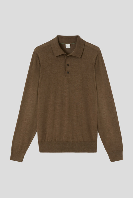 Polo a manica lunga in lana e seta con allacciatura a tre bottoni - T-Shirt e Polo | Pal Zileri shop online