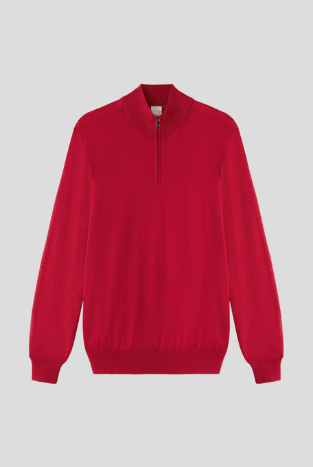 Zipped half-neck sweater in wool and silk - Knitwear | Pal Zileri shop online