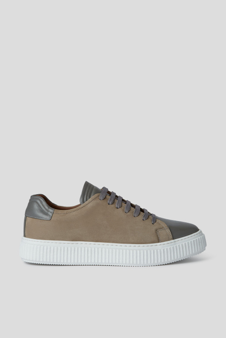 Sneakers in leather and suede with contrasting rubber sole - Footwear | Pal Zileri shop online