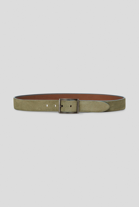 Suede belt with ruthenium buckle - belts | Pal Zileri shop online
