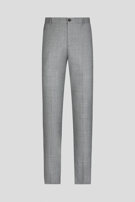 Slim-fit 120's pure wool trousers with elastic waistband - Trousers | Pal Zileri shop online