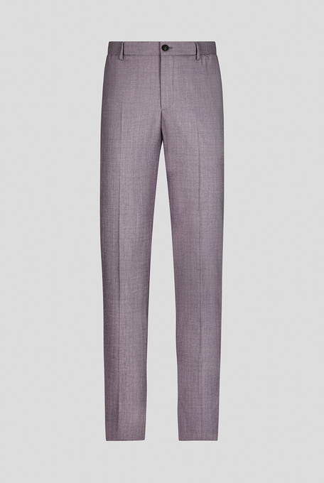 Slim-fit 120's pure wool trousers with elastic waistband - Trousers | Pal Zileri shop online