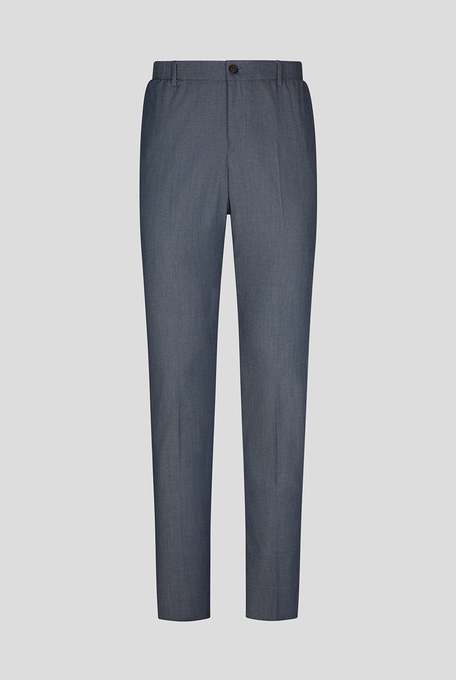 Slim fit lyocell and stretch cotton trousers with elastic waistband - Formal trousers | Pal Zileri shop online