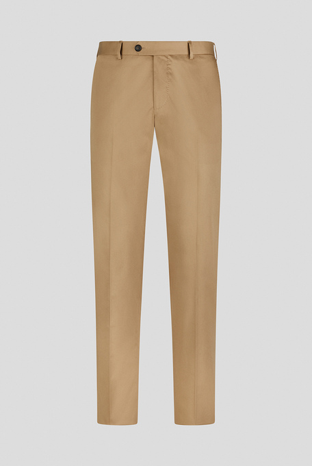 Regular fit trousers with single front pleat in stretch cotton - Formal trousers | Pal Zileri shop online