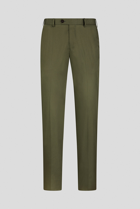 Regular fit trousers with single front pleat in stretch cotton - Trousers | Pal Zileri shop online