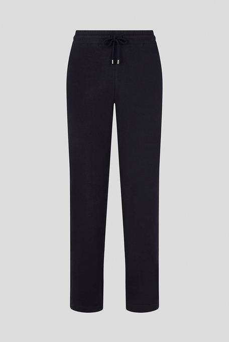 Stretch cotton fleece trousers with adjustable waist drawstring - Trousers | Pal Zileri shop online