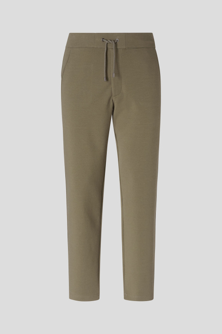 Stretch cotton fleece trousers with adjustable waist drawstring - Casual trousers | Pal Zileri shop online