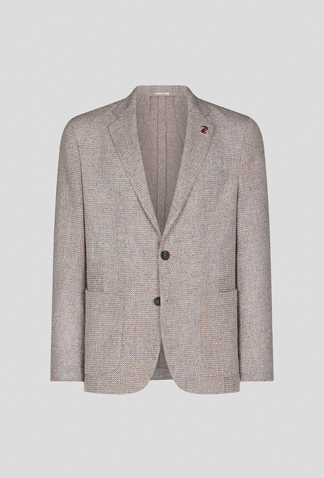Fully unlined and deconstructed blazer from the Brera line in linen and nylon with a knitted effect - Blazers | Pal Zileri shop online