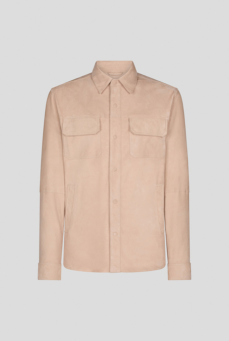 Overshirt in ultra-light suede fastened with snap buttons - Leather Jackets | Pal Zileri shop online