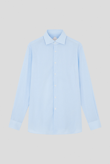 Pure cotton shirt with striped pattern, spread collar and standard cuffs - Clothing | Pal Zileri shop online
