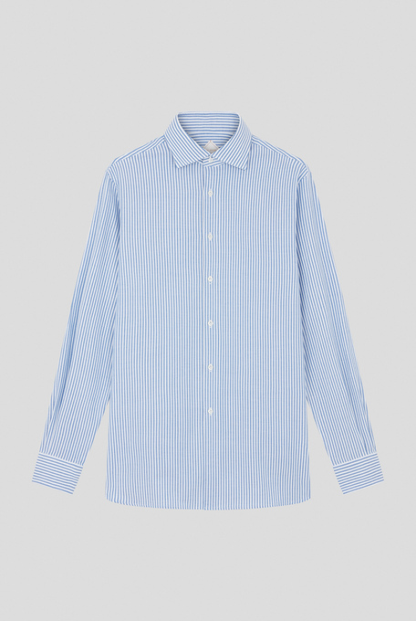 Pure cotton shirt with striped pattern, spread collar and standard cuffs - Top | Pal Zileri shop online
