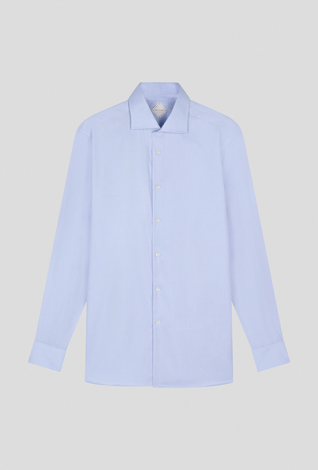 Wrinkle-resistant cotton shirt with standard cuffs and french collar - Shirts | Pal Zileri shop online