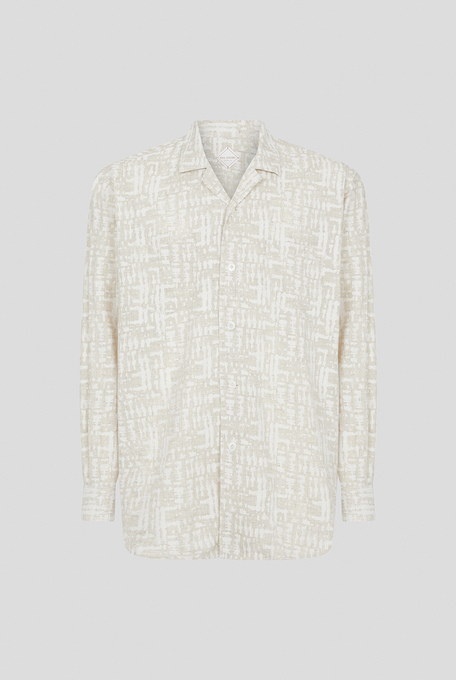 Printed overshirt in viscose and linen with pajama collar - Shirts | Pal Zileri shop online