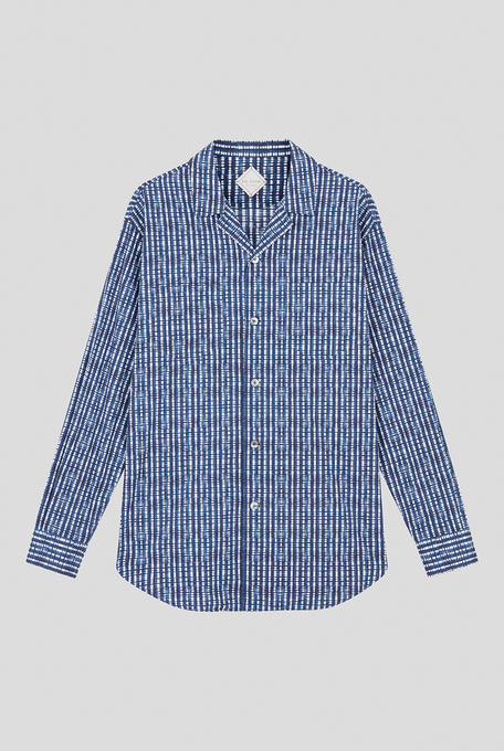 Printed viscose overshirt with pajama collar and exclusive Pal Zileri print - Shirts | Pal Zileri shop online