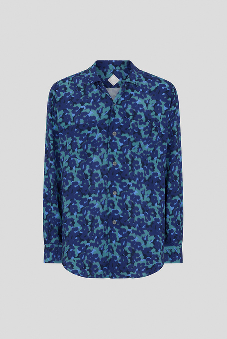 Printed viscose overshirt with pajama collar and exclusive Pal Zileri print - Shirts | Pal Zileri shop online