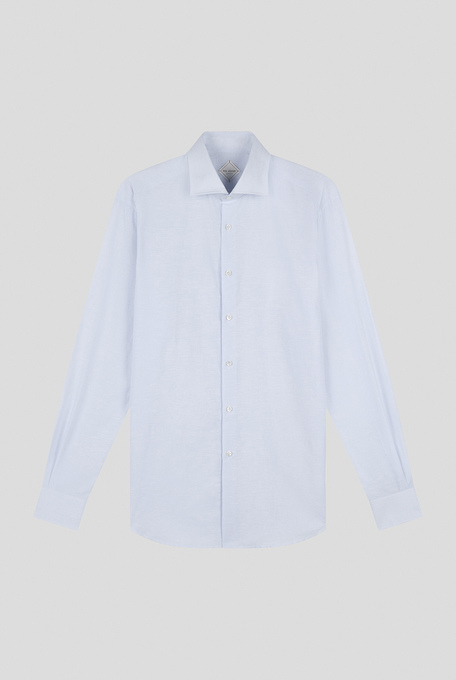 Cotton and linen shirt with soft construction, spread collar and standard cuffs - Shirts | Pal Zileri shop online