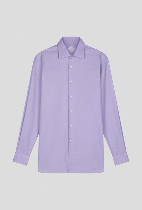 Cotton shirt with micro pattern, standard collar and cuffs - Shirts | Pal Zileri shop online