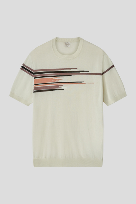 Short-sleeved t-shirt in silk and cotton with geometric pattern - T-shirts | Pal Zileri shop online