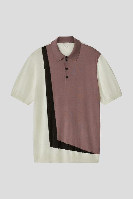 Polo in maglia di seta e cotone con intarsio - Abbigliamento | Pal Zileri shop online