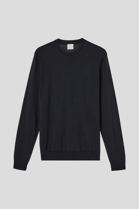 Long-sleeved round-neck sweater in lyocell and cotton - Sweaters | Pal Zileri shop online