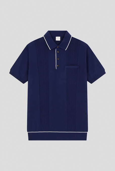 Pure cotton knit polo shirt with contrasting details - Polo | Pal Zileri shop online