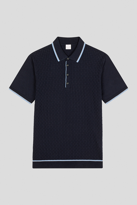 Polo shirt in pure cotton knit with all-over stitch - Polo | Pal Zileri shop online