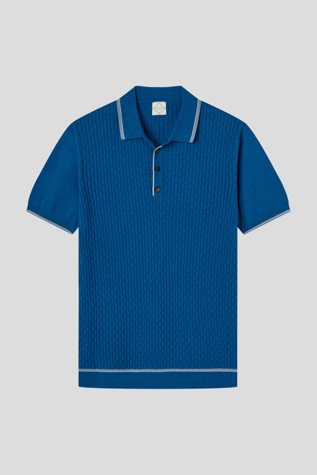 Polo shirt in pure cotton knit with all-over stitch - T-Shirts and Polo | Pal Zileri shop online