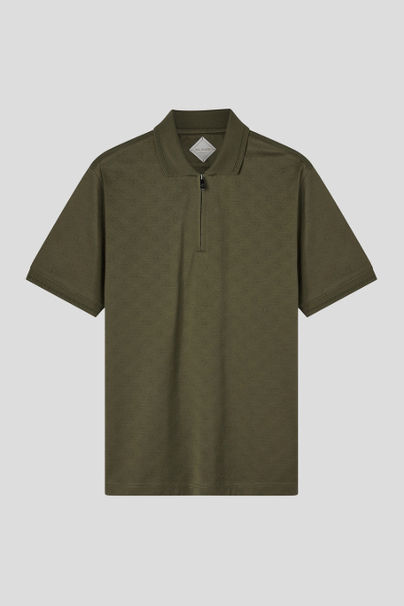 Short-sleeved polo shirt in pure cotton with ton-sur-ton jacquard work of the PZ monogram - The Urban Casual | Pal Zileri shop online