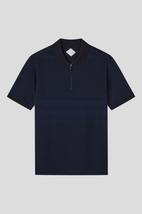 Pure cotton jersey polo shirt with two-tone jacquard workmanship - T-Shirts and Polo | Pal Zileri shop online