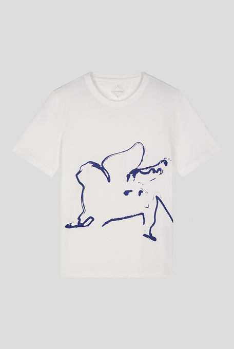 Pure cotton t-shirt with winged lion print on the front - Summer Vibes | Pal Zileri shop online